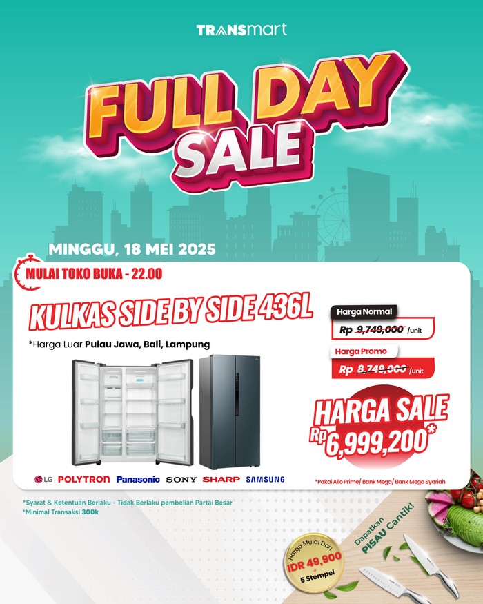 Buruan! Kulkas Dua Pintu Murah, Diskon 2 Juta di Transmart