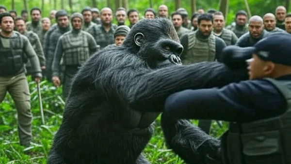 Gorilla vs 100 Manusia: Pertarungan Epik, Siapa yang Menang?