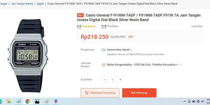 Jam Tangan Casio F91WM: Legendaris, Abadi, dan Tetap Populer