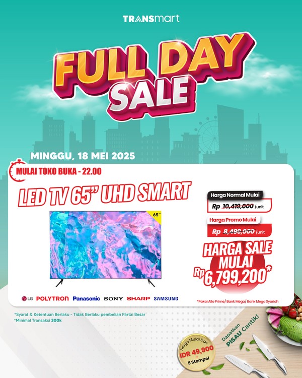 Rebut Smart TV 50 UHD LED Murah, Diskon Jutaan di Transmart!