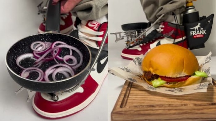 Sepatu Ajaib: Pria Ini Masak Burger Pakai Sepatu Modifikasi