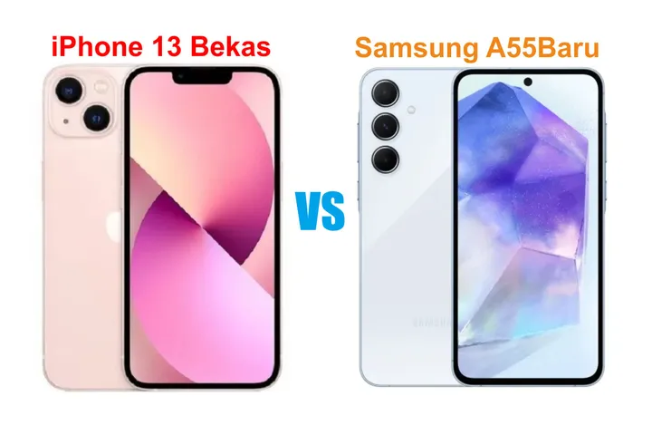 iPhone 13 Bekas vs Samsung A55 5G Baru: Mana Lebih Untung?